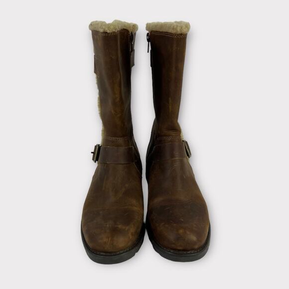 Clarks Orinoco Art Brown Leather Strap Mid Calf Boots Size 8.5 - Picture 5 of 8